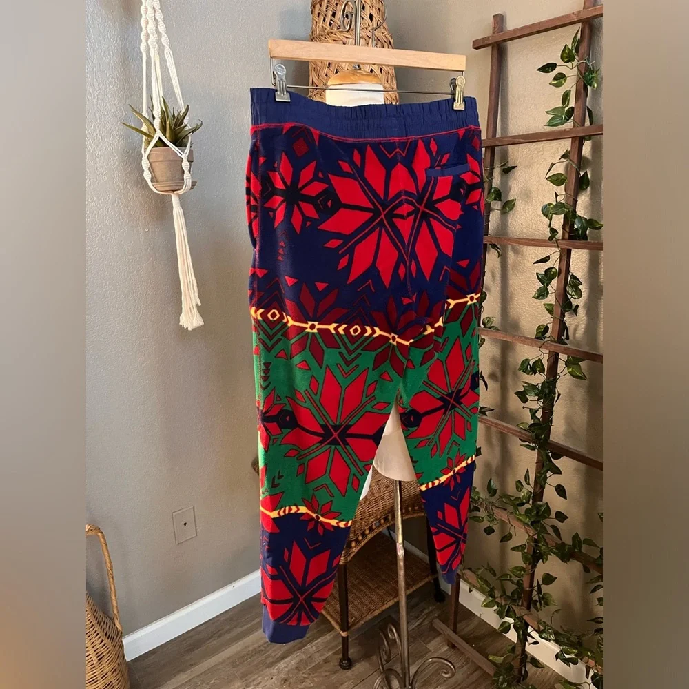 ▪️Polo Ralph Lauren Festive Holiday Red Green Blue Geometric-Print Fleece Jogger